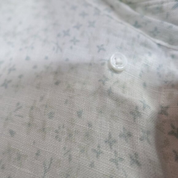 Club Monaco Shirt XL White Floral 100% Linen Button Front - Picture 5 of 9